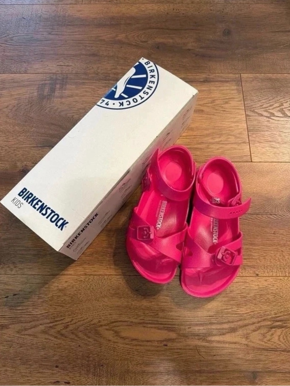 Birkenstock Kids Hot Pink EVA Two-Strap Sandals